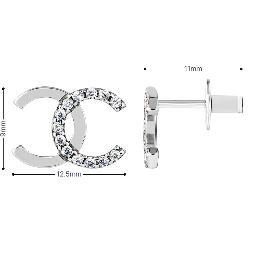 Срібні сережки-гвоздики (40071) - 4