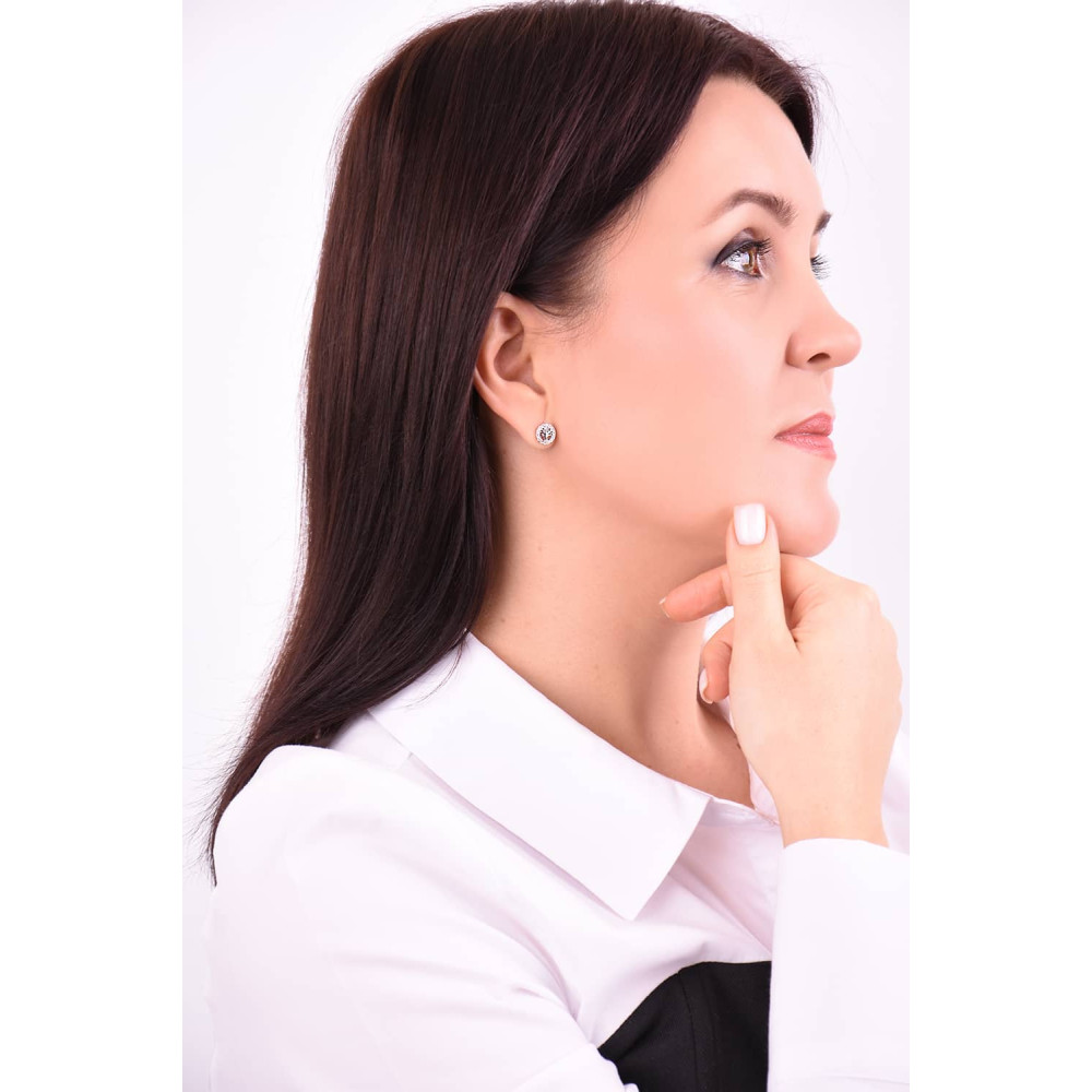 Срібні сережки-гвоздики Дерево (40072) - 3