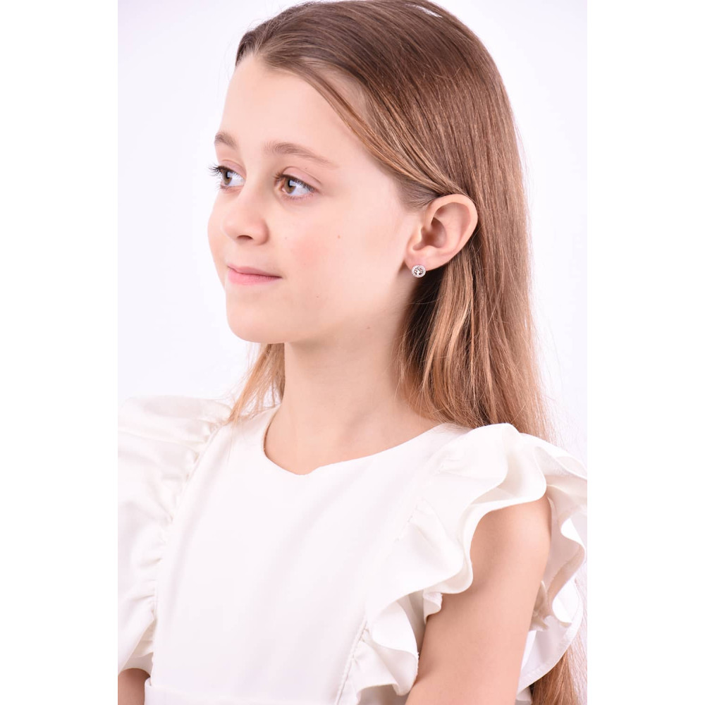 Срібні сережки-гвоздики Дерево (40072) - 4