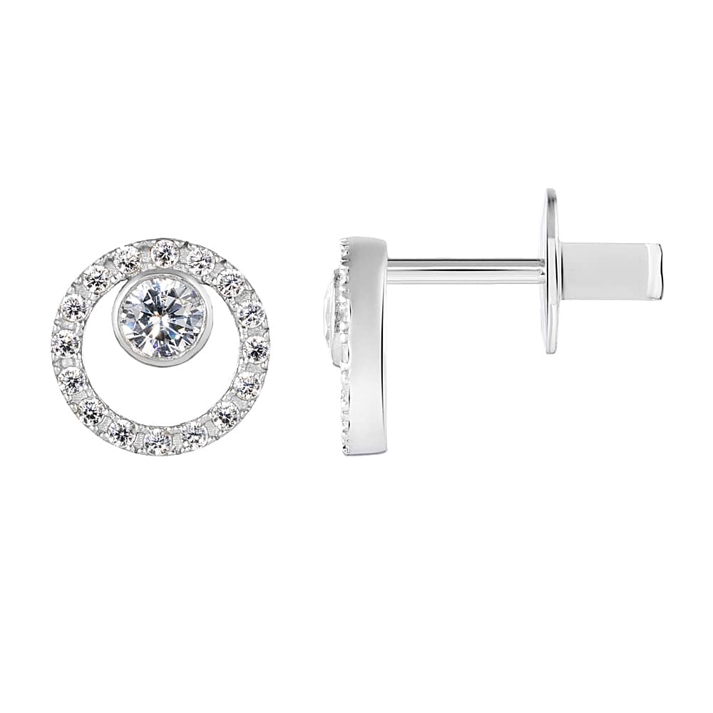 Срібні сережки-гвоздики (40073) - 1