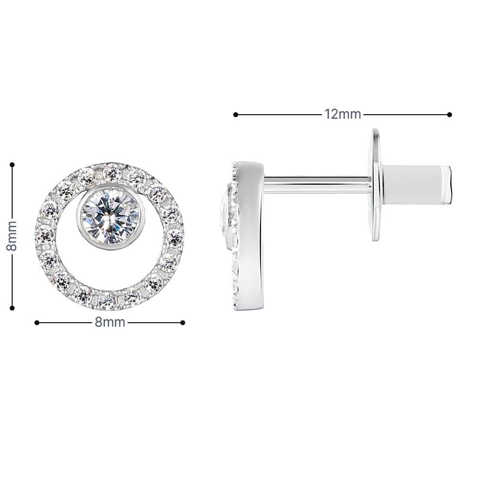 Срібні сережки-гвоздики (40073) - 5