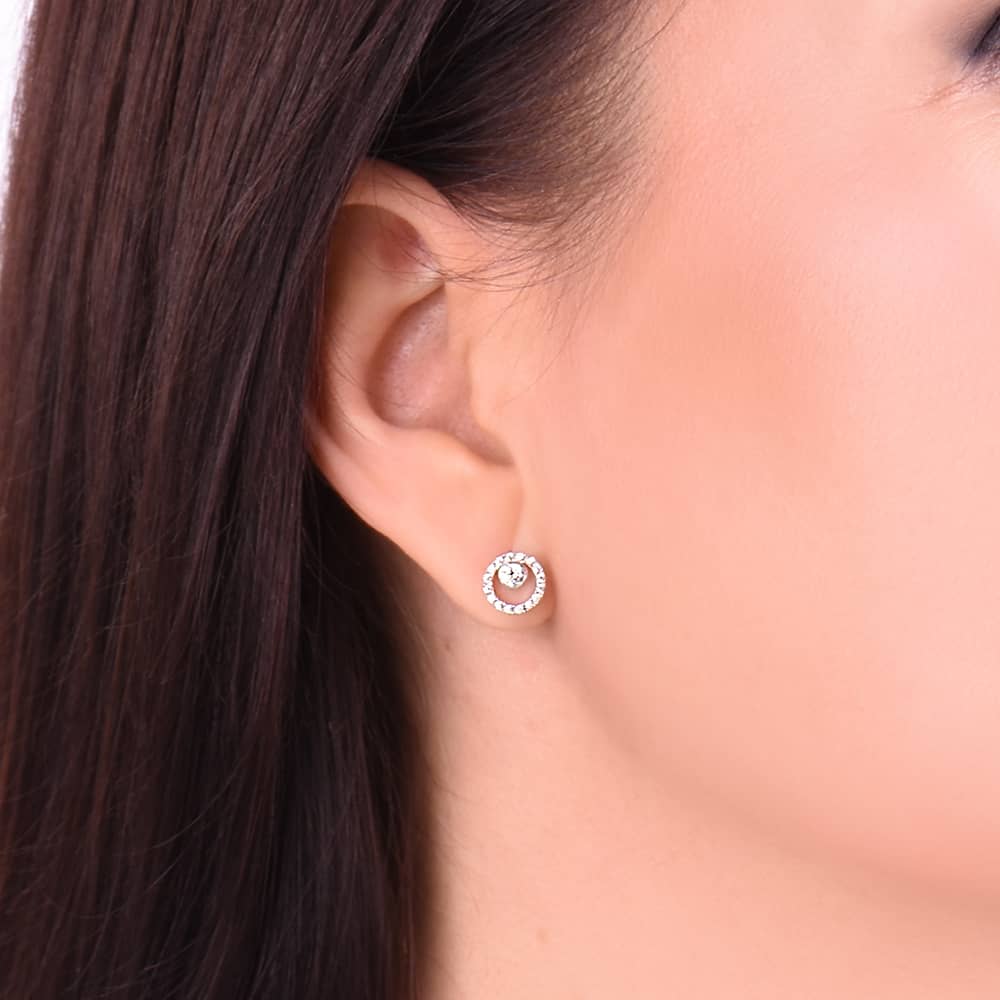 Срібні сережки-гвоздики (40073) - 2