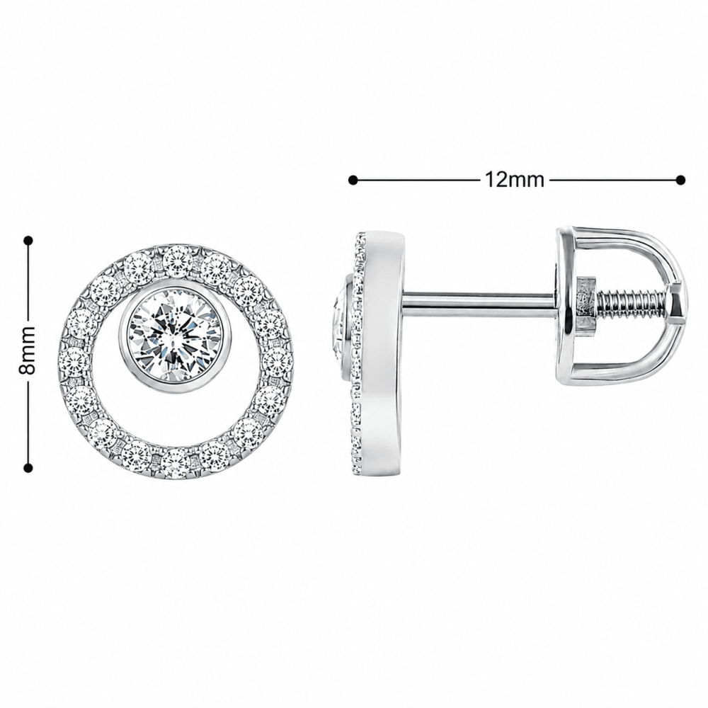 Серьги-пусеты с винтовой закруткой из белого золота (з40073) - 3
