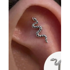 Срібна сережка для хеліксу Змія (40075) - 2