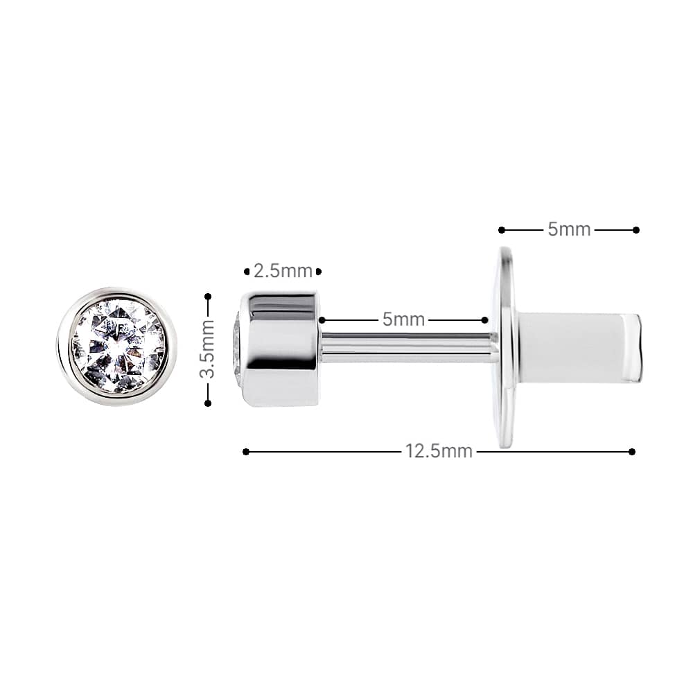 Срібні сережки-гвоздики (40076) - 5