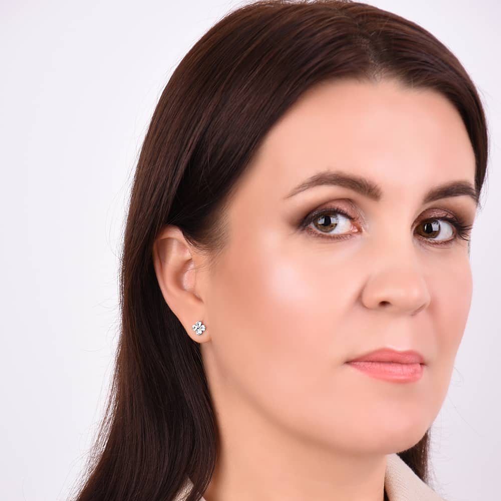 Срібні сережки-гвоздики (40080) - 4