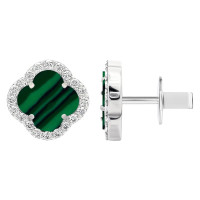 Срібні сережки Конюшина з малахітом (40082.1) Нещодавно переглянуті