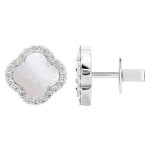 Срібні сережки Конюшина з перламутром (40082.2) - комплект