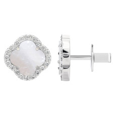 Срібні сережки Конюшина з перламутром (40082.2)