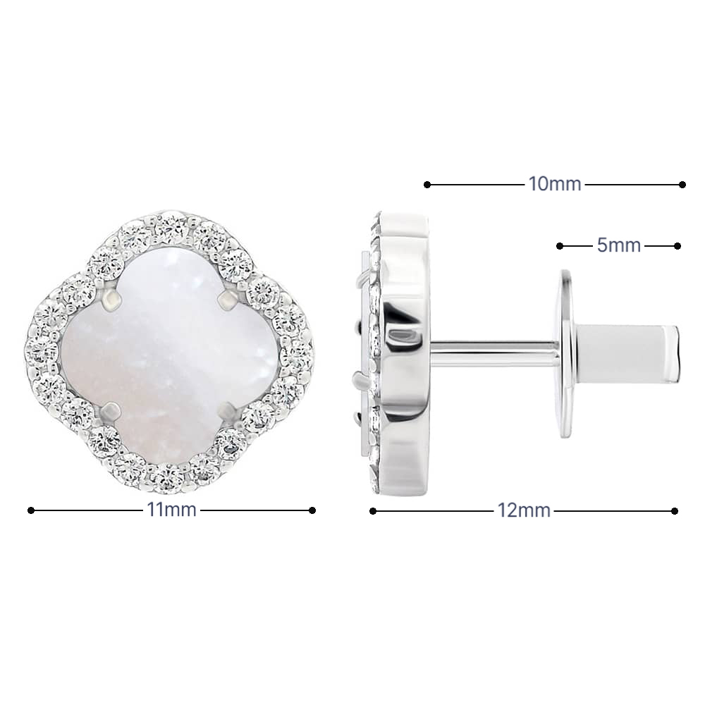 Срібні сережки Конюшина з перламутром (40082.2) - 6