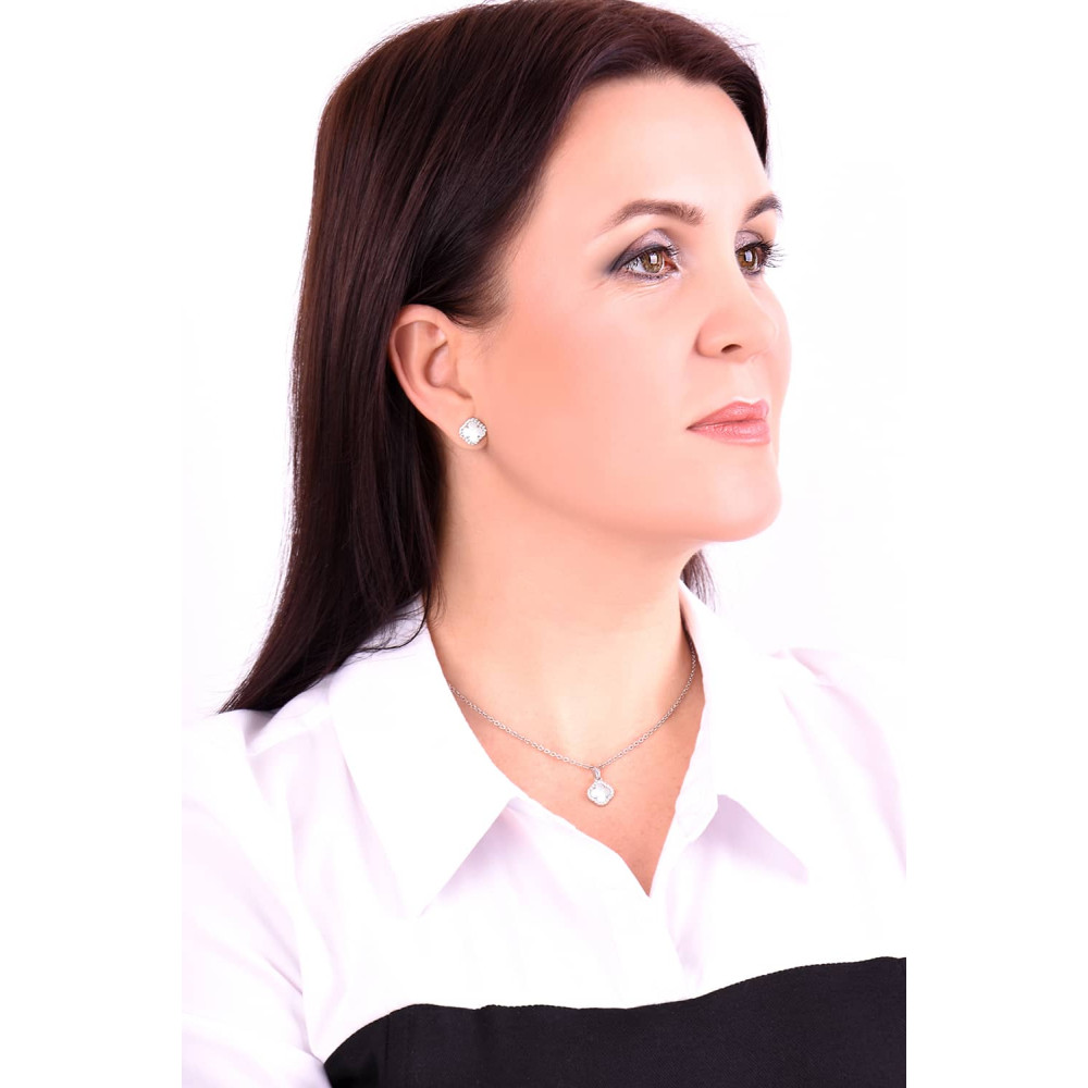 Срібний кулон Конюшина з перламутром (7374.2) - 3