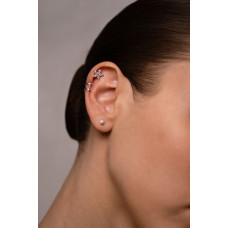 Серьга для хеликса из белого золота Цветок (з40103) - 2