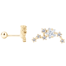 Серьга для хеликса из желтого золота Звездное сияние (з40106)