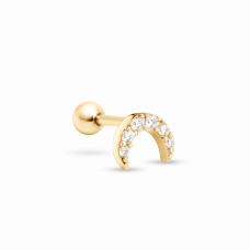 Серьга для хеликса из желтого золота Luna Spark (з40107)