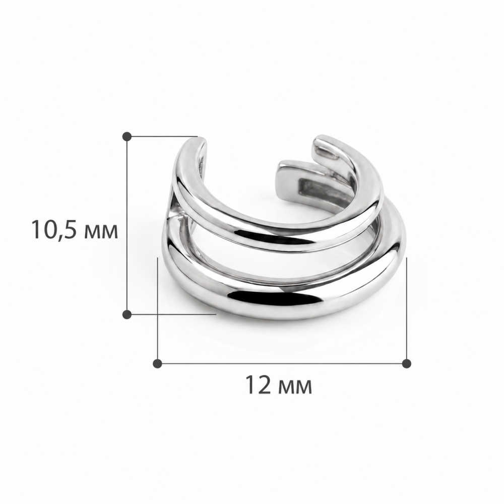 Серьга - кафа из белого золота Lines (з40119) - 3