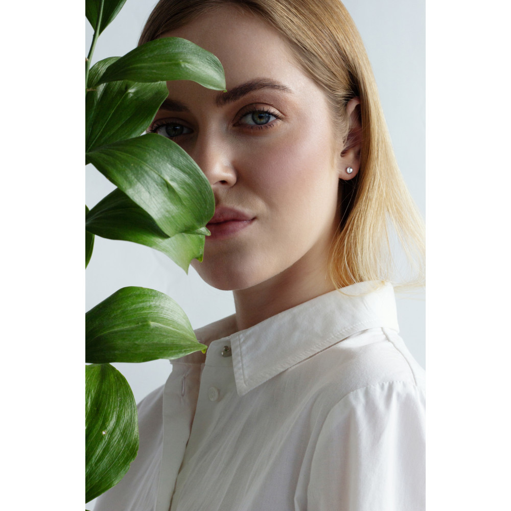 Срібні сережки-гвоздики (4655) - 2