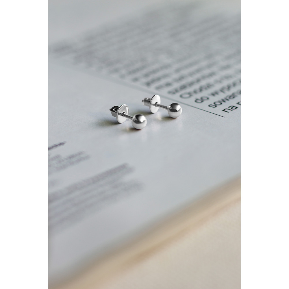 Срібні сережки-гвоздики (4655) - 3