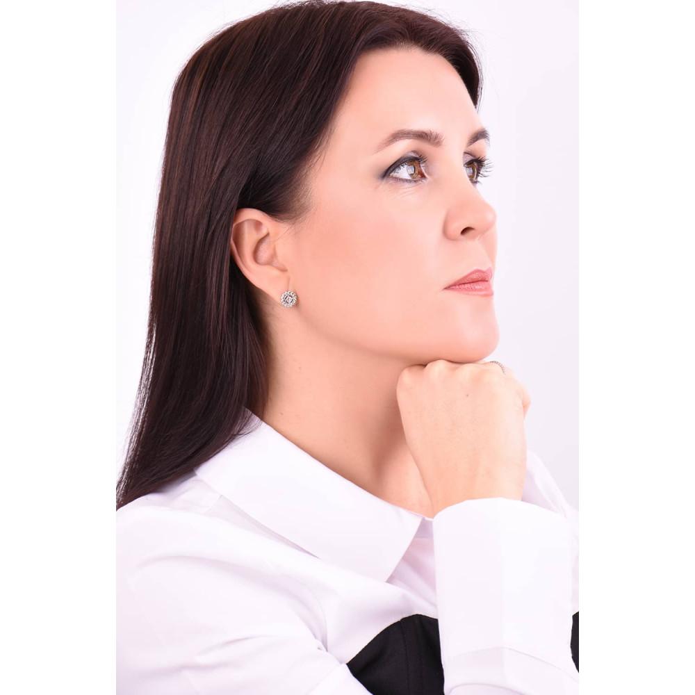 Срібні сережки-гвоздики (4721) - 3