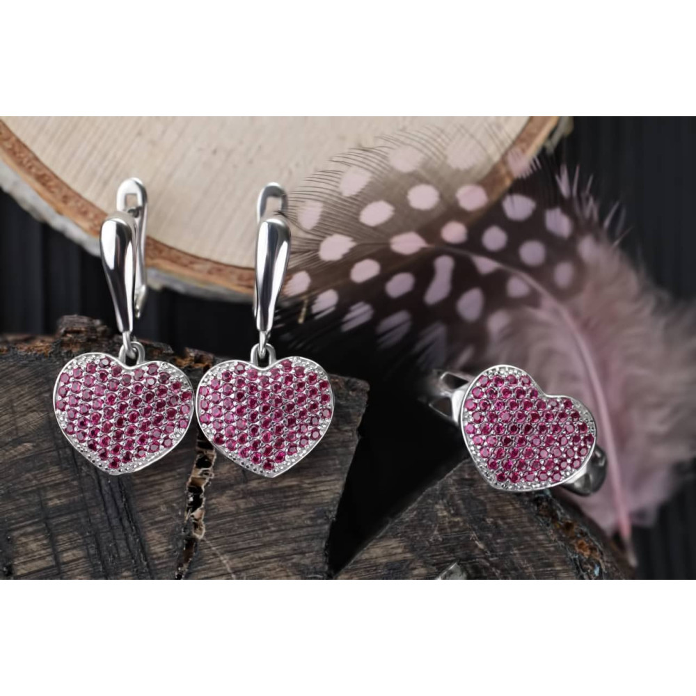 Срібні сережки Серце (4727) - 1