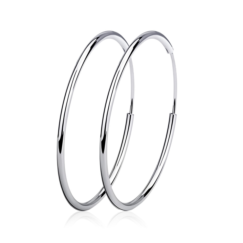 Срібні сережки конго 50 мм (4925) - 1