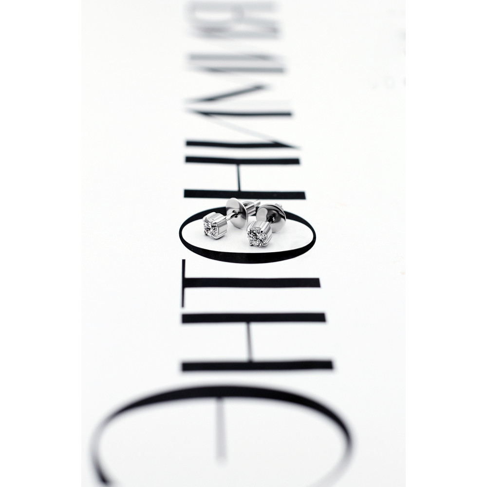 Срібні сережки-гвоздики (4795) - 3