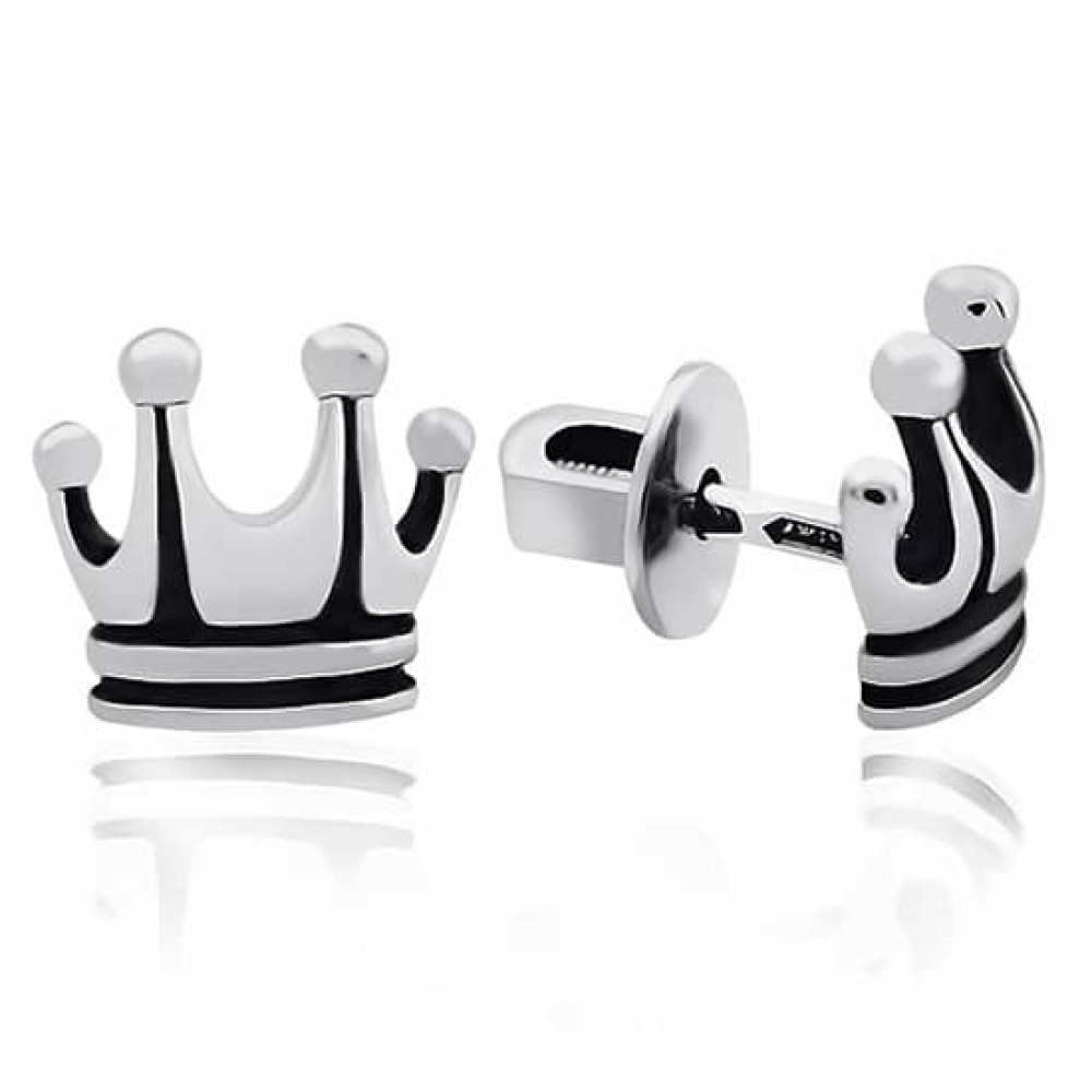 Срібні сережки-гвоздики Корона (4799) - 1