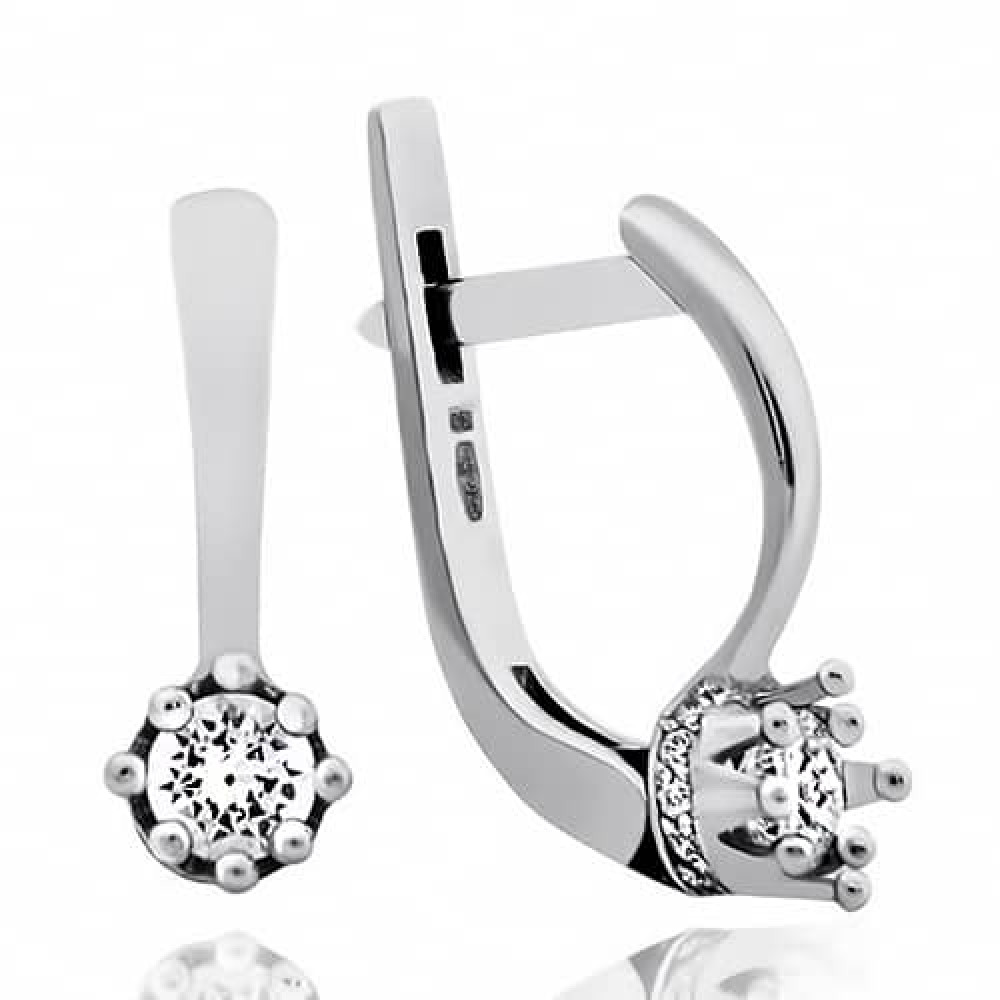 Срібні сережки Корона (4800) - 1