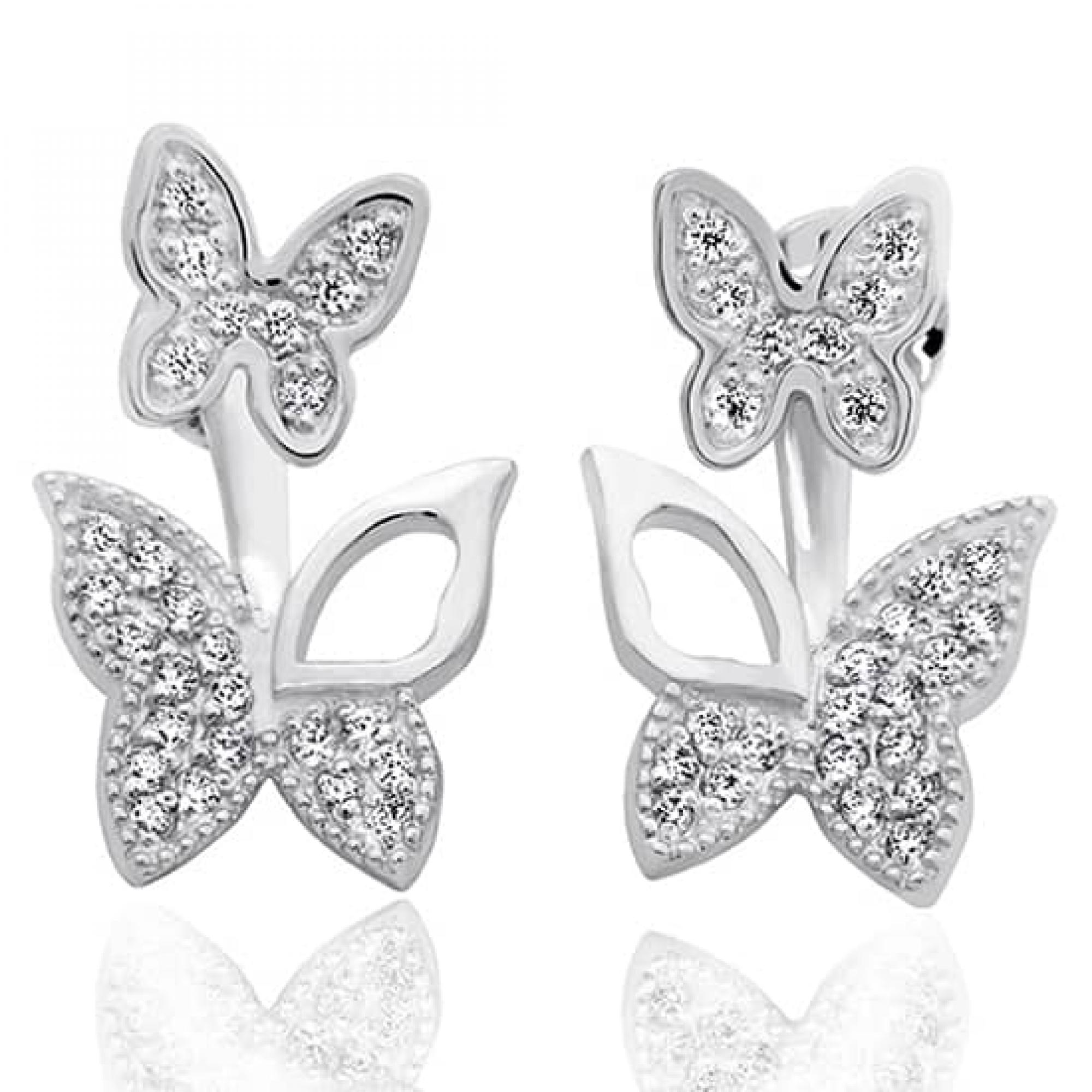 Срібні сережки-гвоздики Метелики (4822)