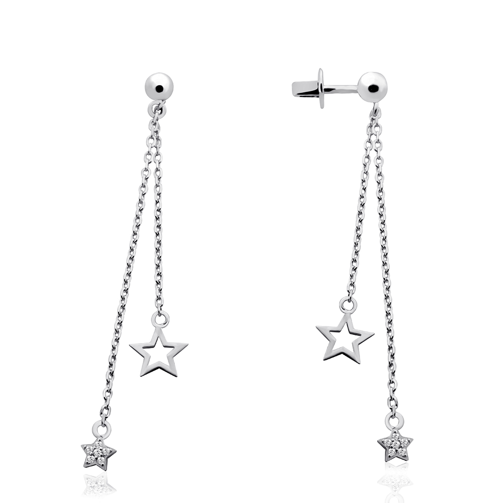 Срібні сережки-гвоздики Зірочки (4840) - 1