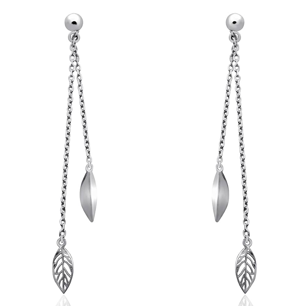 Срібні сережки-гвоздики Листочки (4841) - 1