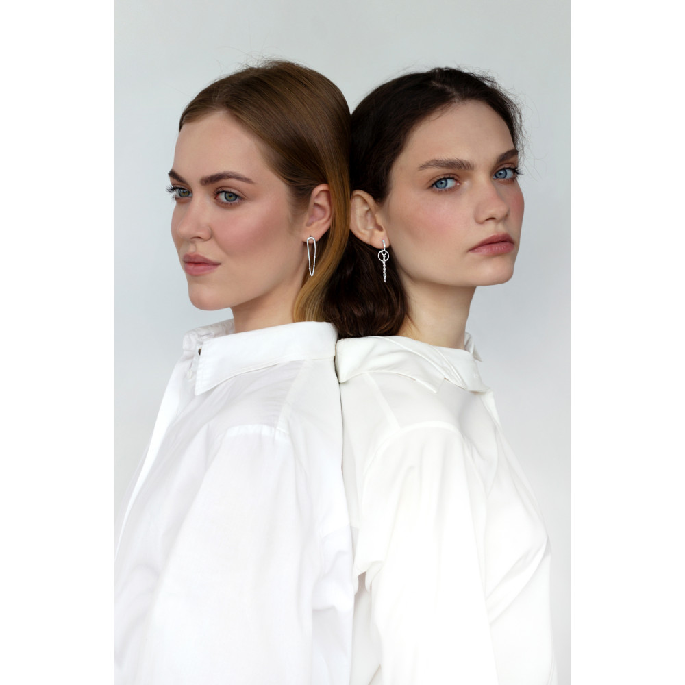 Срібні сережки-гвоздики (4844) - 3