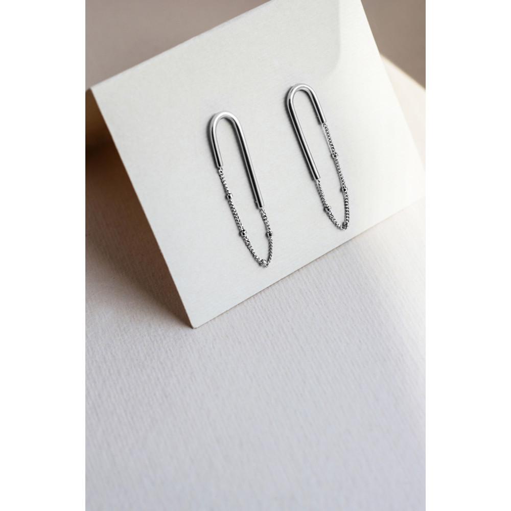 Срібні сережки-гвоздики (4844) - 5