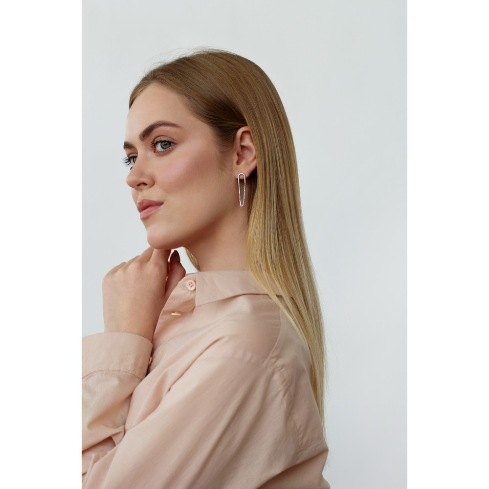 Срібні сережки-гвоздики (4844) - 4