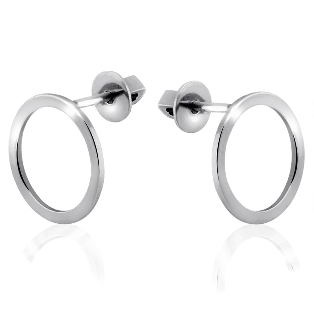 Срібні сережки-гвоздики Коло (4845) - 1