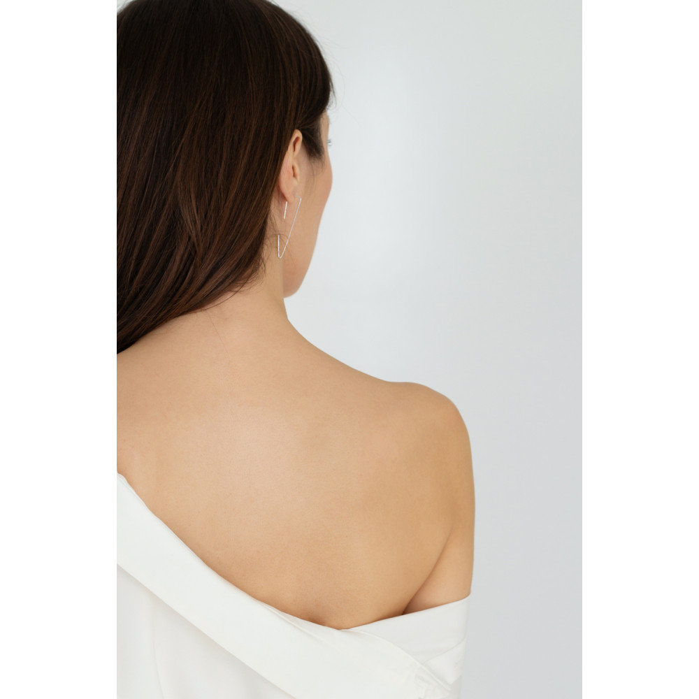 Срібні сережки Скріпка (4848) - 4