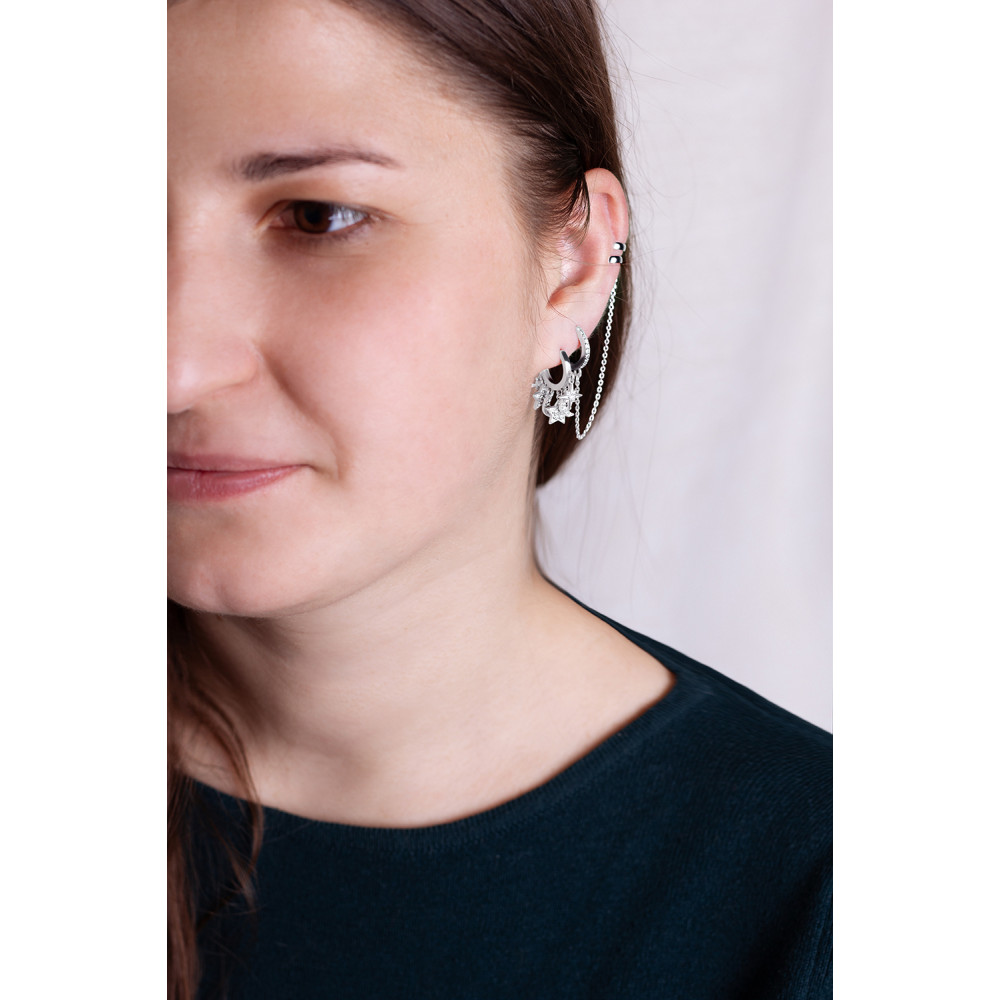 Срібна сережка з кафою (4999) - 14