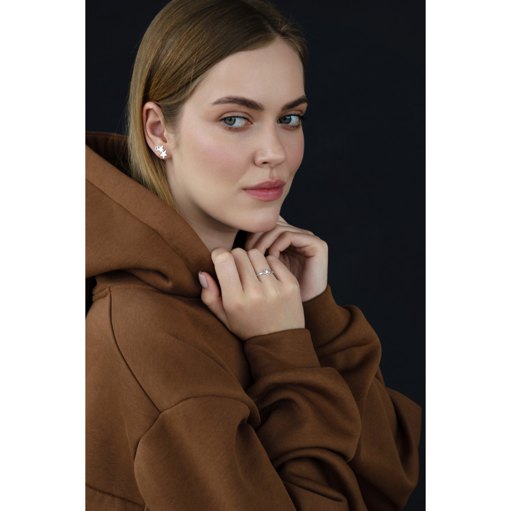 Срібна сережка-кафа (4864) - 6