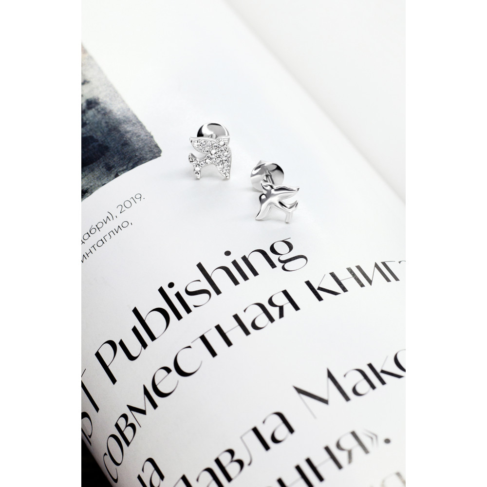 Срібні сережки-гвоздики (4872) - 9