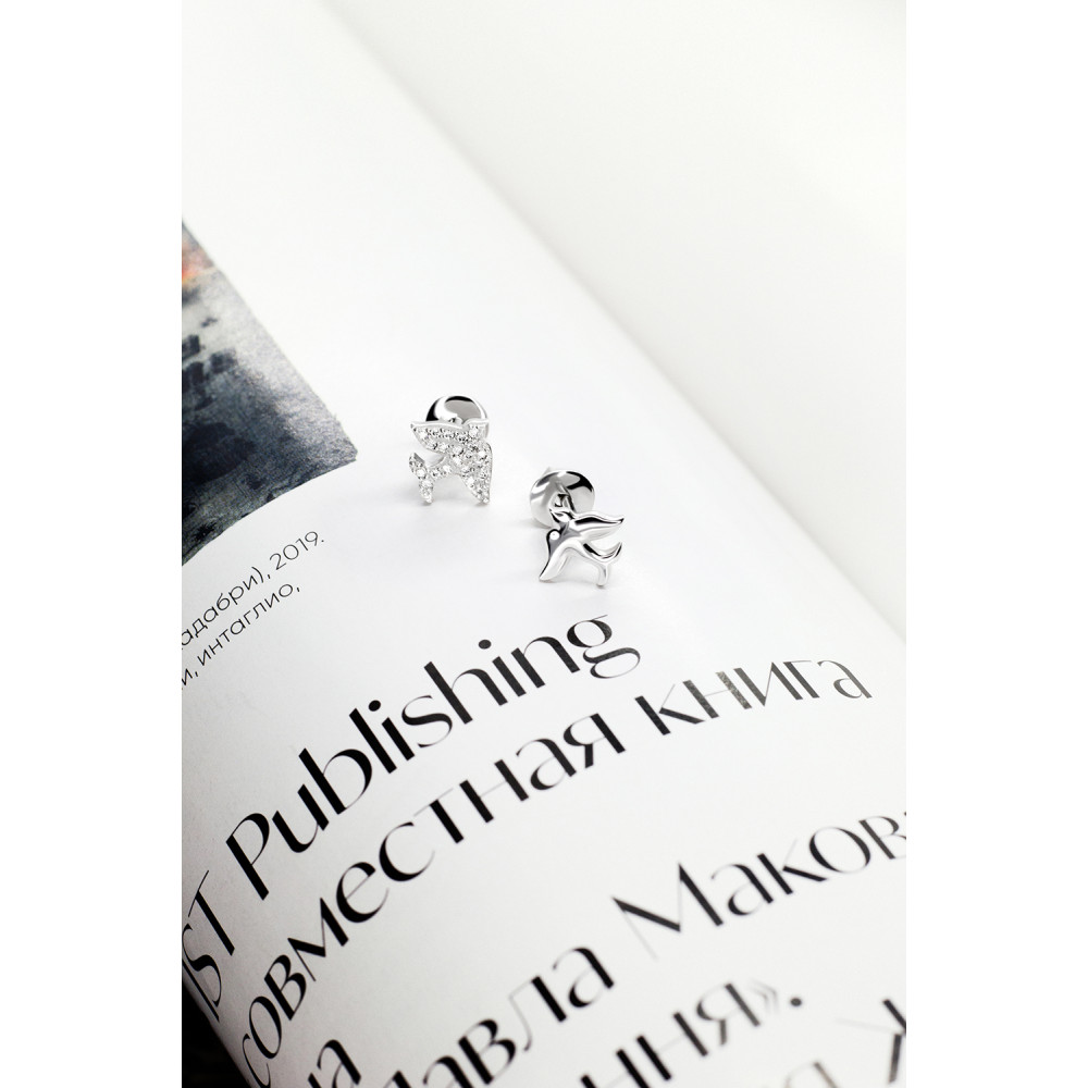 Срібні сережки-гвоздики (4872) - 6