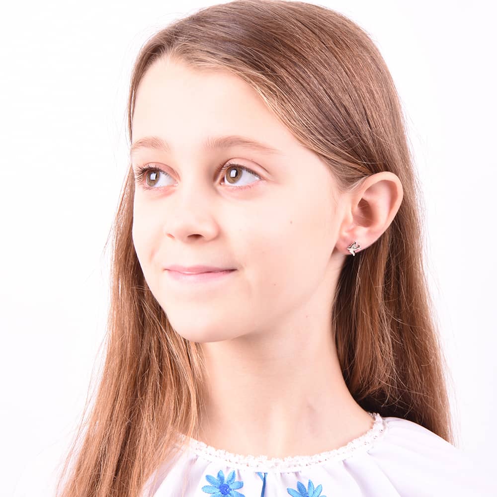 Срібні сережки-гвоздики (4872) - 5