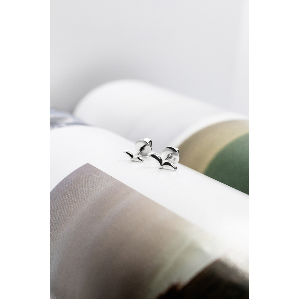 Срібні сережки-гвоздики (4874) - 9