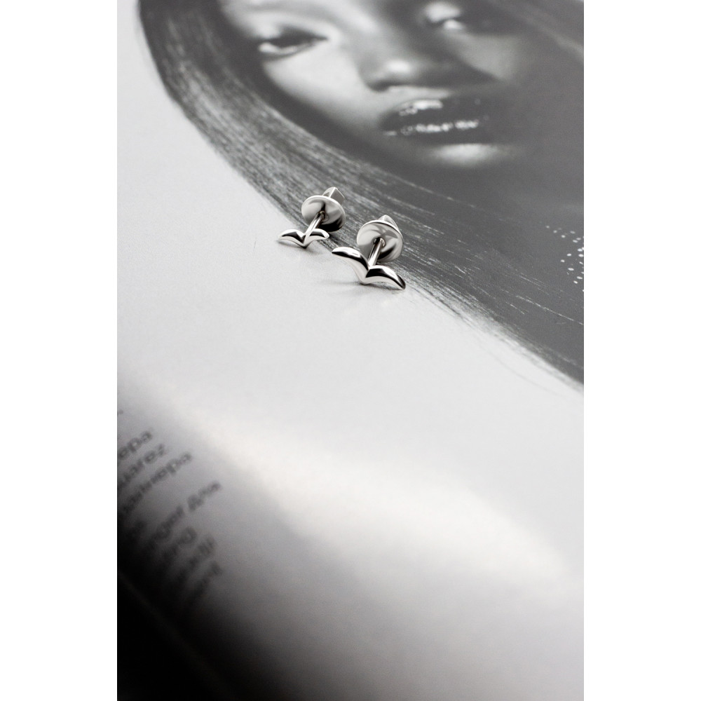 Срібні сережки-гвоздики (4874) - 8