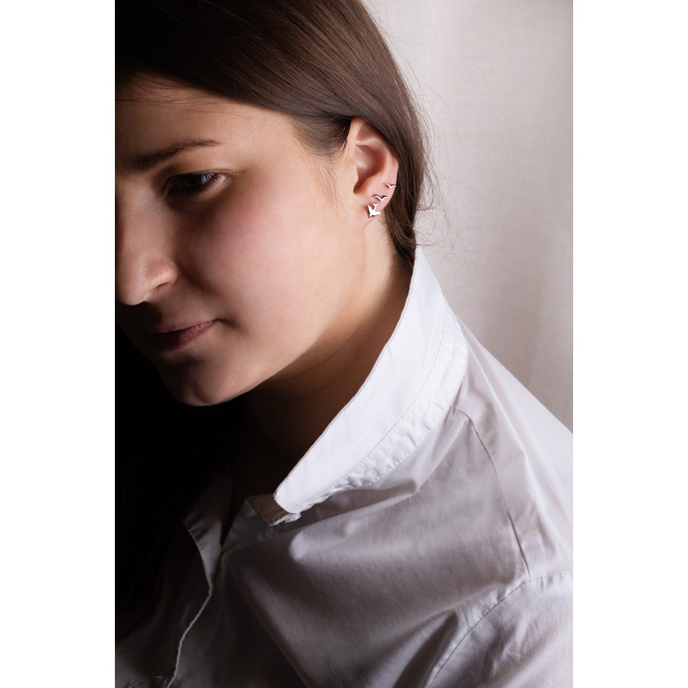 Срібні сережки-гвоздики (4872) - 3