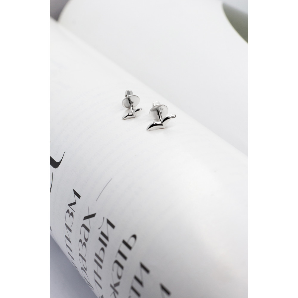 Срібні сережки-гвоздики (4874) - 10