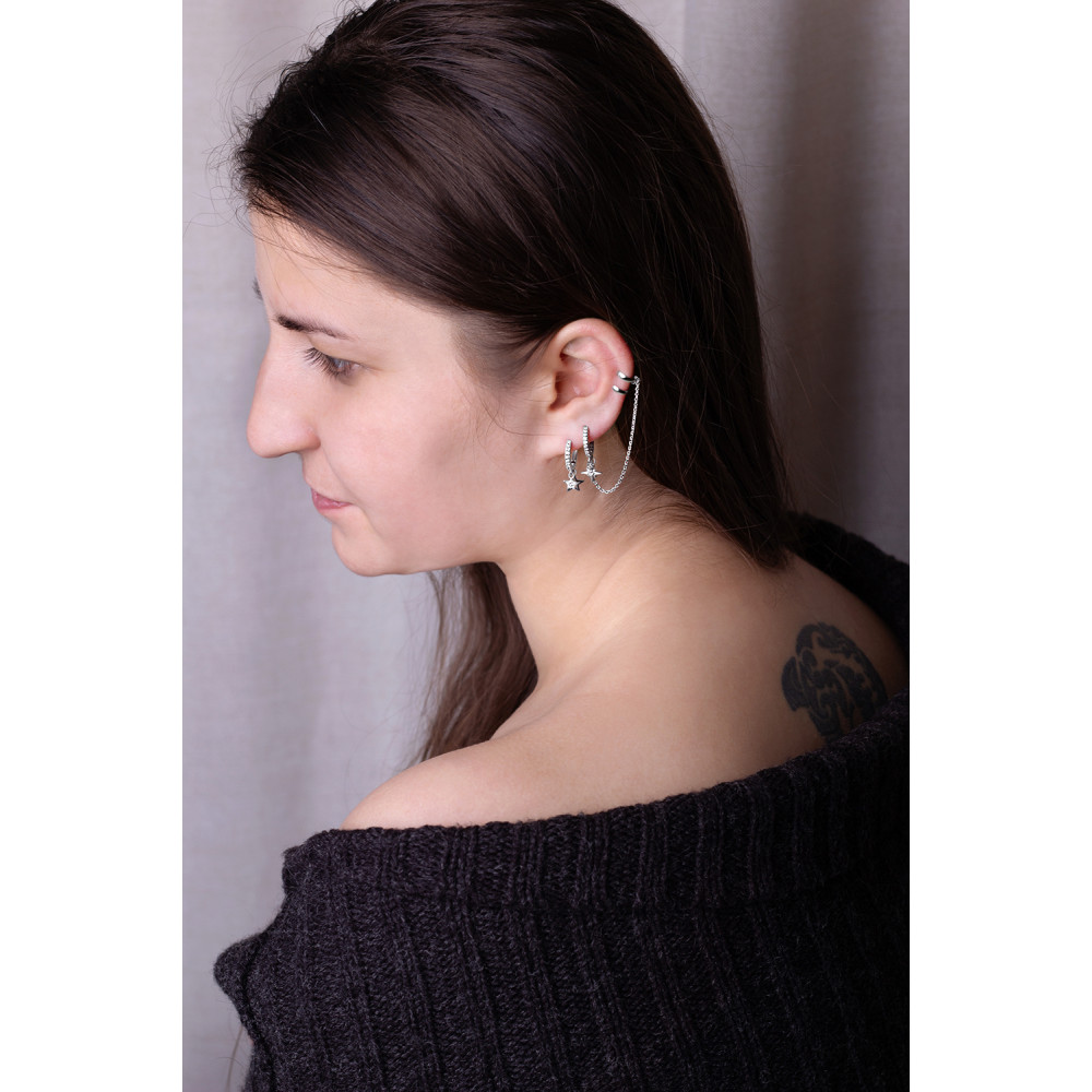 Срібна сережка з кафою (4996) - 11