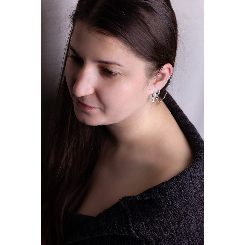 Срібна сережка з кафою (4996) - 10