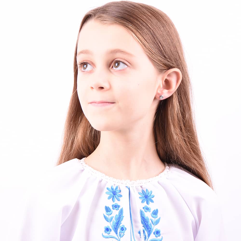 Срібні сережки-гвоздики (4882) - 5