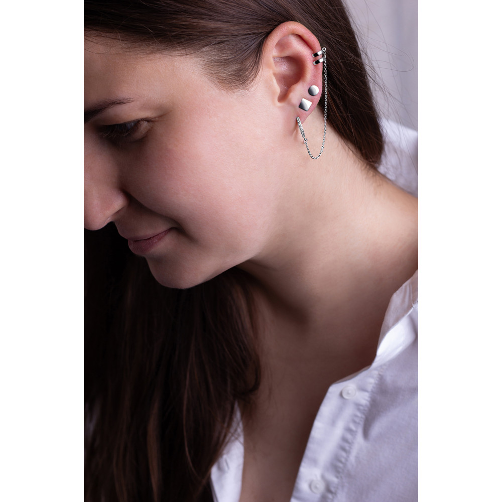 Срібні сережки-гвоздики (4881) - 3