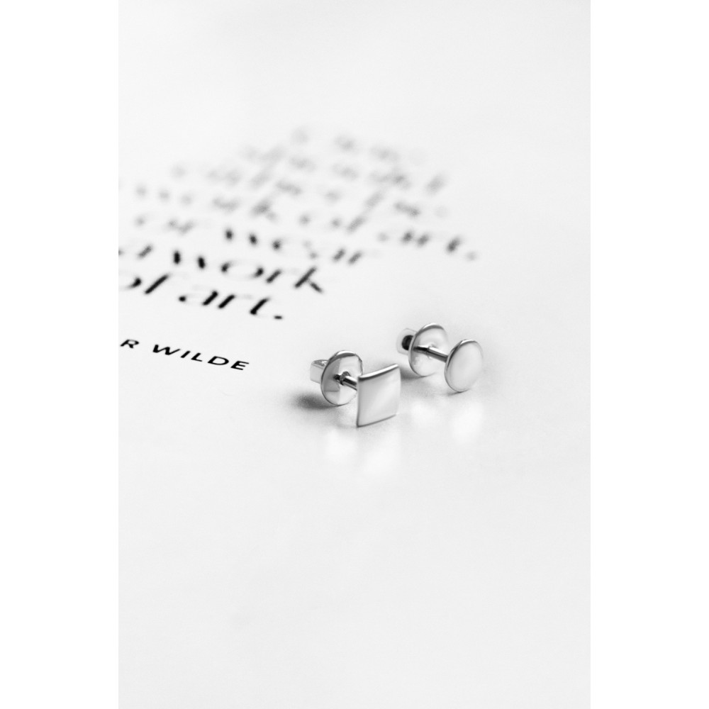 Срібні сережки-гвоздики (4883) - 5