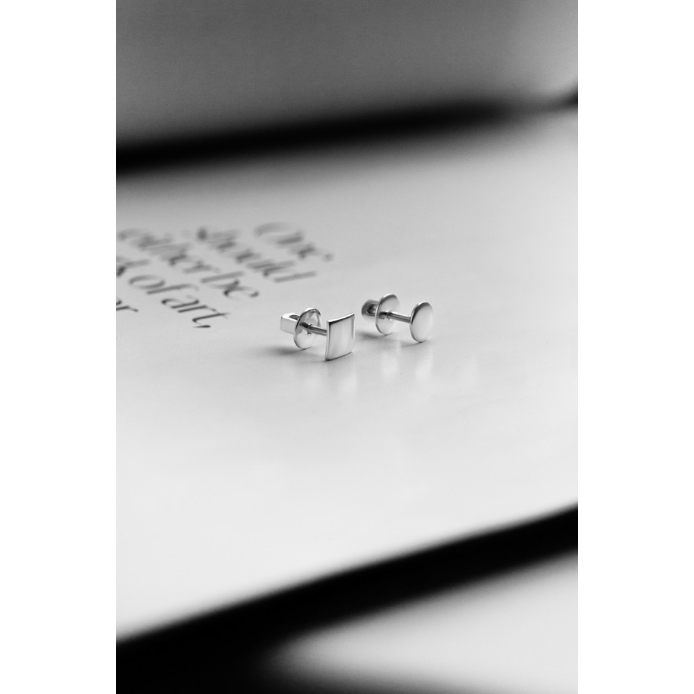 Срібні сережки-гвоздики (4883) - 7